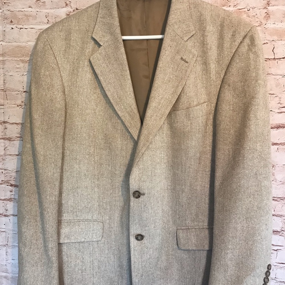 Oscar de la Renta 100% silk Sport coat blazer suit jacket size 43R
